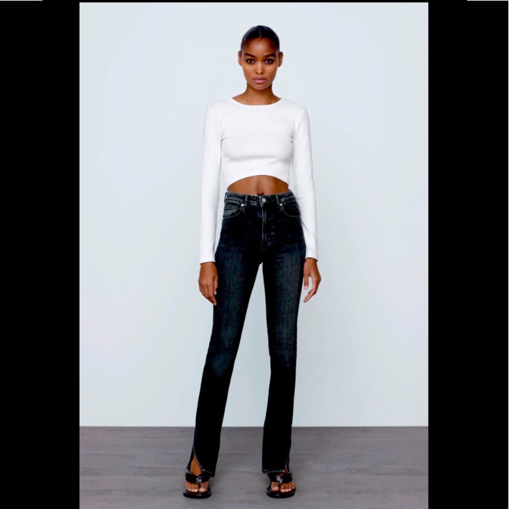Zara Slit Hem High Rise